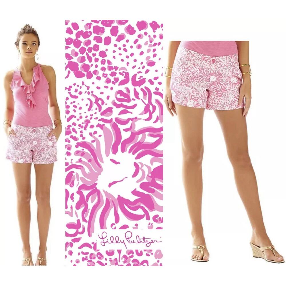 NWT LILLY PULITZER Mini Callahan Shorts Pink‎ - Get Spotted Girls Sz 12 Pockets